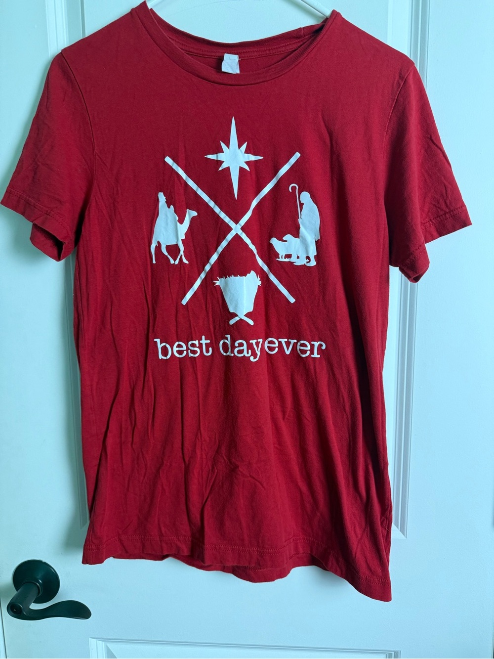 Bella Canvas Red Short-Sleeve Tee with White Graphic - Best Dayever